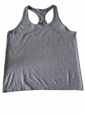 Lululemon Women Swiftly Tech Racerback Tank Gray Black Stripe Race Length Sz 18